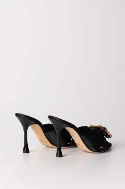 Elisabetta Franchi Sandali Slider In RasoNERO