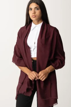 Elisabetta Franchi Sciarpa In Viscosa con Logo LetteringROUGE NOIR