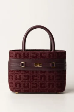 Elisabetta Franchi Shopper Piccola In Tessuto Jacquard con MorsettoROUGE NOIR