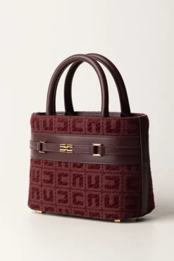 Elisabetta Franchi Shopper Piccola In Tessuto Jacquard con MorsettoROUGE NOIR