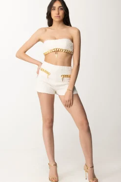 Elisabetta Franchi Shorts In Tweed con Maxi CatenaBURRO