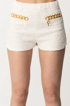 Elisabetta Franchi Shorts In Tweed con Maxi CatenaBURRO