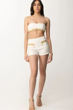 Elisabetta Franchi Shorts In Tweed con Maxi CatenaBURRO