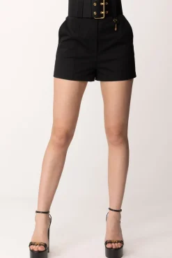 Elisabetta Franchi Shorts a Vita Alta con CinturoneNERO