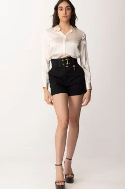 Elisabetta Franchi Shorts a Vita Alta con CinturoneNERO