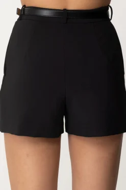 Elisabetta Franchi Shorts con Piping e CinturaNERO