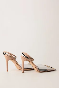 Elisabetta Franchi Slingback con Pvc e Logo StrassNUDO