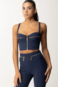 Elisabetta Franchi Top Balconcino con ZipNAVY