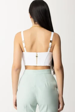 Elisabetta Franchi Top Bustier con CollanaAVORIO