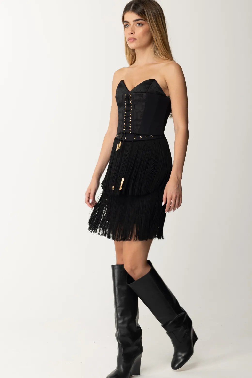 Elisabetta Franchi Top Bustier In CrêpeNERO