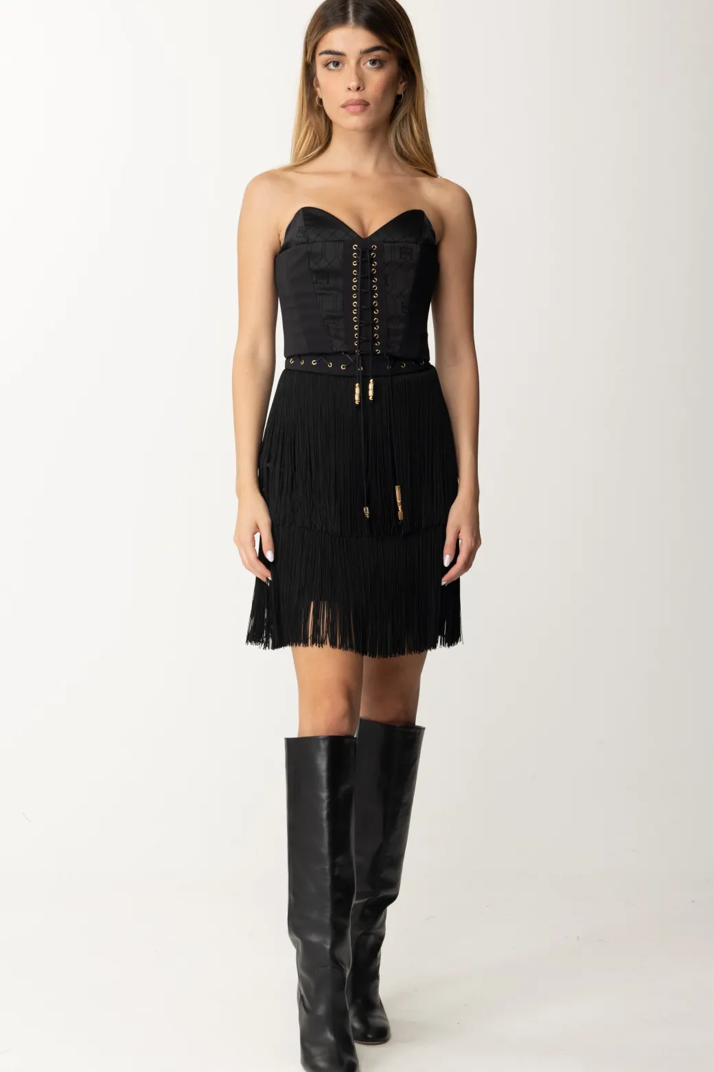 Elisabetta Franchi Top Bustier In CrêpeNERO