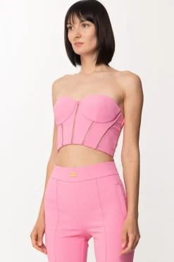 Elisabetta Franchi Top Bustier con Motivo a JourBUBBLE