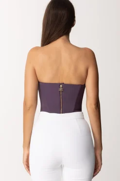 Elisabetta Franchi Top Bustier In CrêpePRUGNA