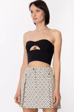 Elisabetta Franchi Top con Ciondolo MonetaNERO