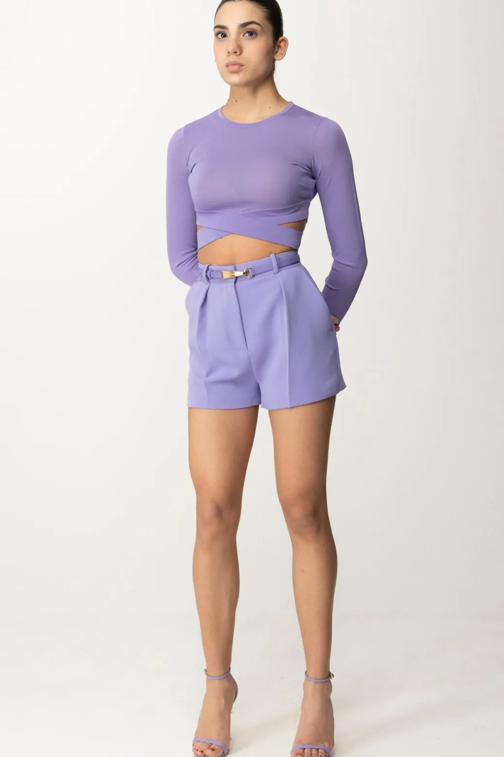 Elisabetta Franchi Top Crop In Maglia con Cut-outIRIS