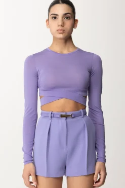 Elisabetta Franchi Top Crop In Maglia con Cut-outIRIS