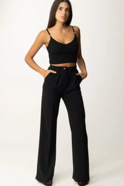 Elisabetta Franchi Top Crop Bustier In ViscosaNERO