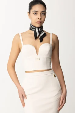 Elisabetta Franchi Top Crop Bustier con Placca SmaltataBURRO