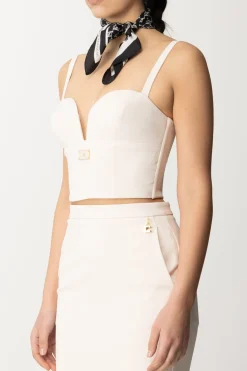 Elisabetta Franchi Top Crop Bustier con Placca SmaltataBURRO