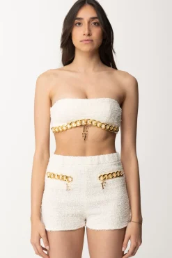 Elisabetta Franchi Top In Tweed con Maxi CatenaBURRO