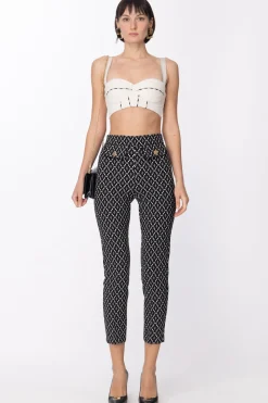 Elisabetta Franchi Top In Tweed Sfrangiato con PipingBURRO