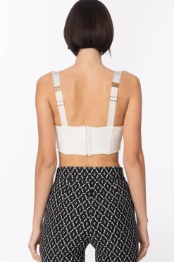 Elisabetta Franchi Top In Tweed Sfrangiato con PipingBURRO