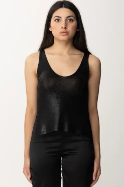 Elisabetta Franchi Top In Viscosa LucidaNERO