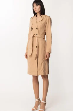 Elisabetta Franchi Trench Lungo Doppio PettoCARAMELLO