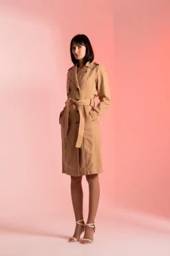 Elisabetta Franchi Trench Lungo Doppio PettoCARAMELLO