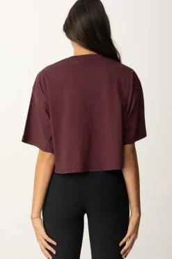 Elisabetta Franchi T-shirt Cropped con Stampa LogoROUGE NOIR
