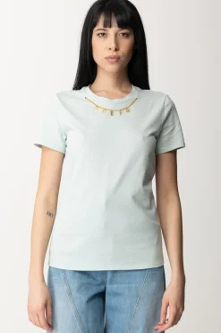Elisabetta Franchi T-shirt con Collana con CharmsACQUA
