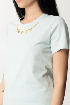 Elisabetta Franchi T-shirt con Collana con CharmsACQUA