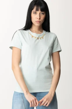 Elisabetta Franchi T-shirt con Collana con CharmsACQUA