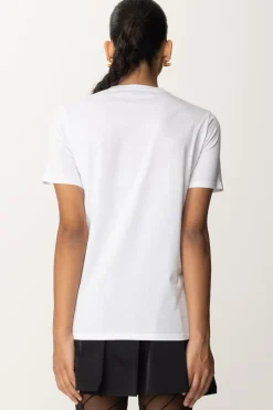 Elisabetta Franchi T-shirt In Jersey con Stampa CollegeGESSO