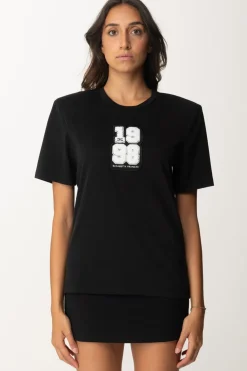 Elisabetta Franchi T-shirt con Patch 1998NERO