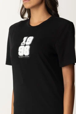Elisabetta Franchi T-shirt con Patch 1998NERO