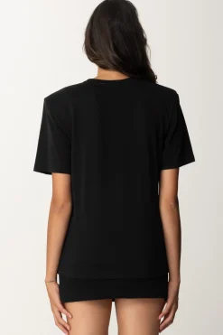 Elisabetta Franchi T-shirt con Patch 1998NERO