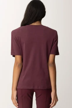 Elisabetta Franchi T-shirt con Patch 1998ROUGE NOIR