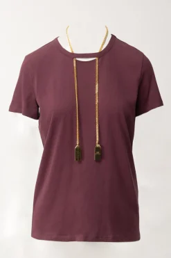 Elisabetta Franchi T-shirt con Patch 1998ROUGE NOIR