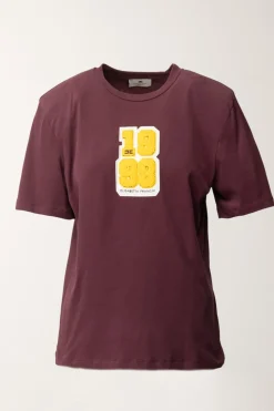 Elisabetta Franchi T-shirt con Patch 1998ROUGE NOIR