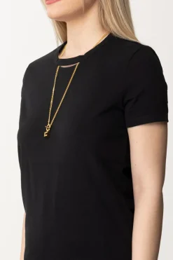 Elisabetta Franchi T-shirt con CollanaNERO