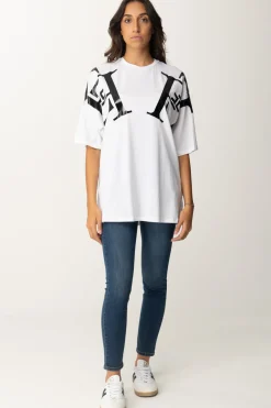 Elisabetta Franchi T-shirt Over con Maxi LogoGESSO