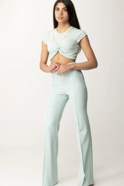 Elisabetta Franchi T-shirt Cropped con NodoACQUA