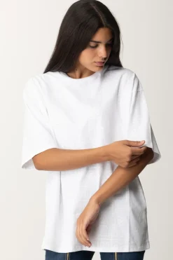 Elisabetta Franchi T-shirt Over con Stampa Logo LucidaGESSO