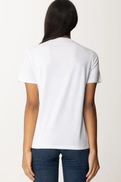 Elisabetta Franchi T-shirt con Logo In StrassGESSO