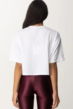 Elisabetta Franchi T-shirt Cropped con Stampa LogoGESSO