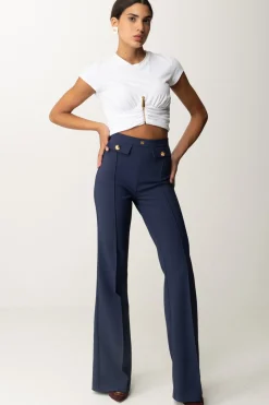 Elisabetta Franchi T-shirt Crop con ZipGESSO