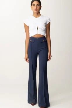 Elisabetta Franchi T-shirt Crop con ZipGESSO