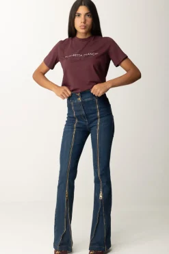 Elisabetta Franchi T-shirt con Logo In StrassROUGE NOIR