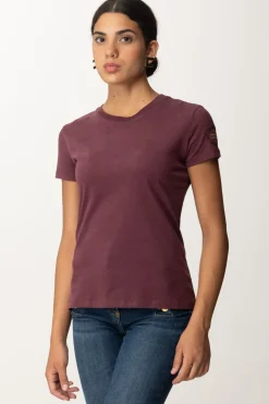 Elisabetta Franchi T-shirt con Ricamo Logo Sulla ManicaROUGE NOIR